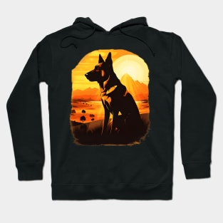 German shepherd sunset Hoodie